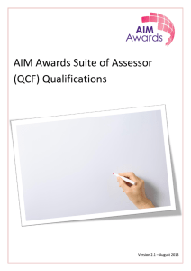 AIM Awards Suite of Assessor (QCF) Qualifications