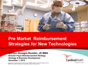 Pre Market Reimbursement Strategies for New Technologies