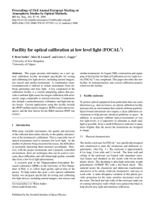 Facility for optical calibration at low level light (FOCAL3)