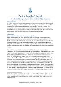 Pacific Peoples` Health Policy Statement