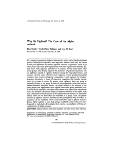 Why Be Vigilant? The Case of the Alpha Animal