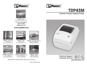 Instruction Manual for TDP43MY Printer