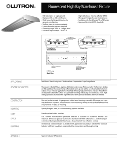 High Bay Warehouse Fixture Spec Submittal