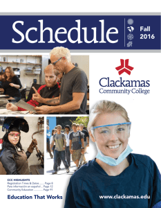 CCC Schedule - Clackamas Community College