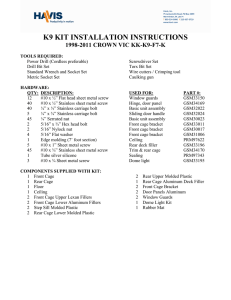 K9 KIT INSTALLATION INSTRUCTIONS