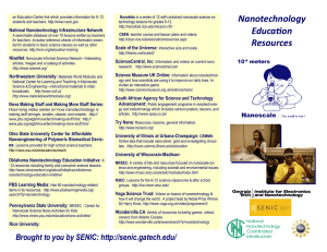 SENIC Nanotechnology Resource Guide for Educators 2016