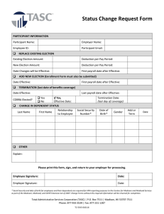 Status Change Request Form