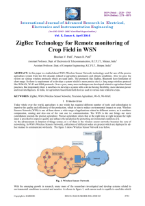 ZigBee Technology for Remote monitoring of Crop Field