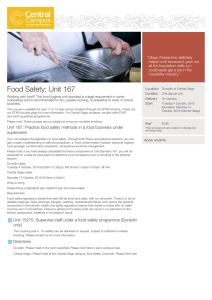 Food Safety: Unit 167