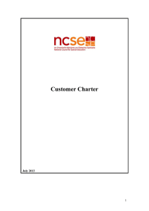Customer Charter - National Council for Special Education