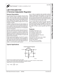LM117HV/LM317HV 3-Terminal Adjustable Regulator