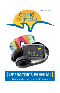 Delight Plus Operator`s Manual