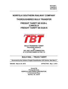 NS TBT Tariff - Norfolk Southern