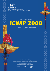 icwip 2008 - IUPAP Working Group on Women in Physics