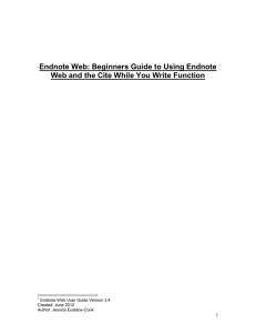 Beginners Guide To Using Endnote Web And The