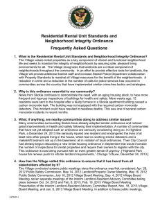 Residential Rental Unit Standards and Neighborhood Integrity