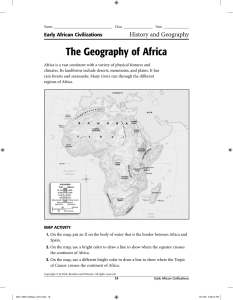 The Geography of Africa HW