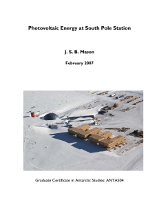 Photovoltaic Energy at South Pole Station