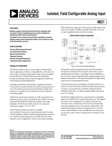 6B21 Isolated, Field Configurable Analog Input Data Sheet (REV. 0)