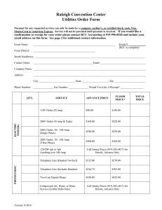 Raleigh Convention Center Utilities Order Form