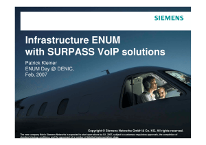Infrastructure ENUM with SURPASS VoIP solutions