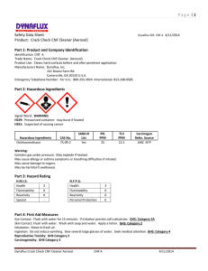 Page | 1 Safety Data Sheet Product: Crack Check CNF Cleaner