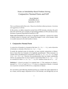 Conjunctive Normal Form and SAT