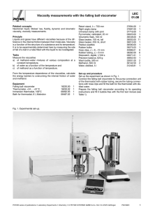 LEC 01.08 Viscosity measurements with the falling ball viscometer