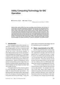 Utility Computing Technology for IDC Operation