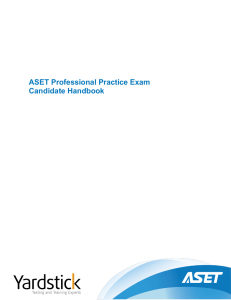 ASET Professional Practice Exam Candidate Handbook