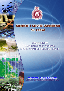 Admission for Undergraduate Courses (2013/2014)
