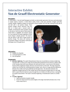 Interactive Exhibit: Van de Graaff Electrostatic Generator