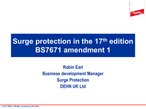 Surge protection in the 17th edition BS7671 amendment 1