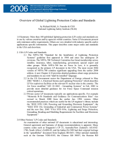 Overview of Global Lightning Protection Codes and