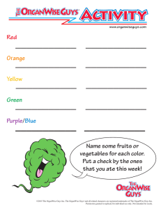 Red Orange Yellow Green Purple/Blue Name some fruits or