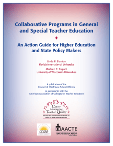 Collaborative Programs in General and Special Teacher Education