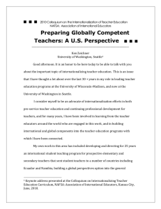 Preparing Globally Competent Teachers: A US Perspective