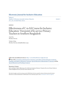 Effectiveness of C-in-Ed Course for Inclusive Education: Viewpoint