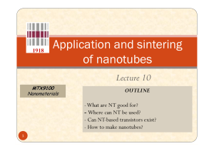 Application and sintering of nanotubes