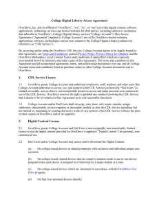College Digital Library Access Agreement 1. CDL Service License 2