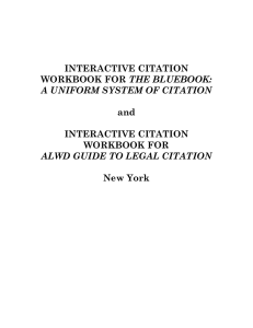 INTERACTIVE CITATION WORKBOOK FOR THE