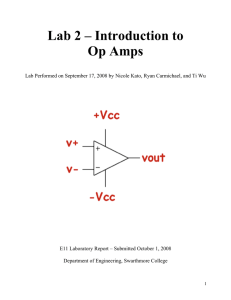Lab 2 – Introduction to Op Amps - Engineering