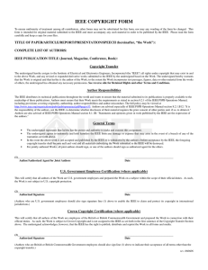 IEEE COPYRIGHT FORM