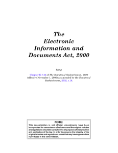 Electronic Information and Documents Act, 2000