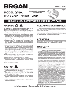 model qt80l fan / light / night light read and save these instructions