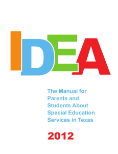 The Manual for Parents and Students About Special Education