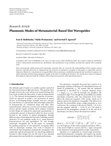 Plasmonic modes of metamaterial
