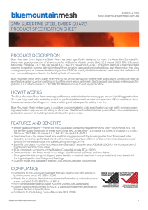 2mm superfine steel ember guard product specification sheet