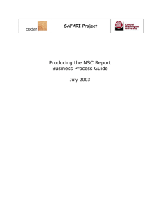 Producing the NSC Report Business Process Guide