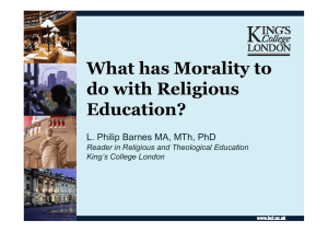 What has Morality to do with Religious Education?